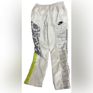 Nike Sportswear Track 253 Pants White Black Lime Green Size Small Nylon & Mesh